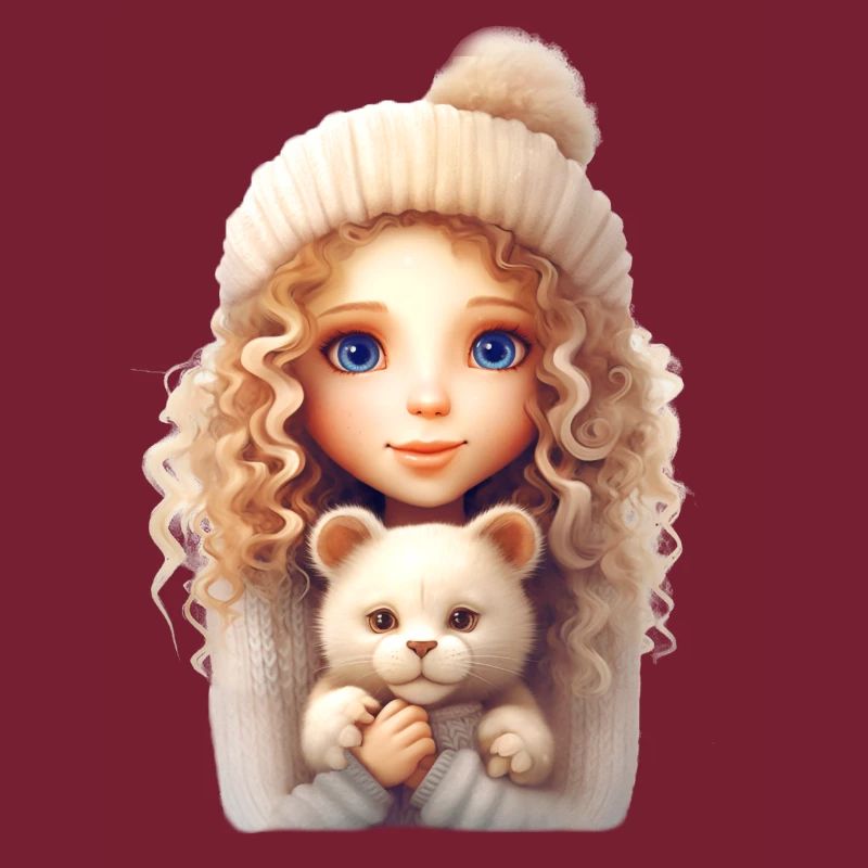 Mädchen mit Katze