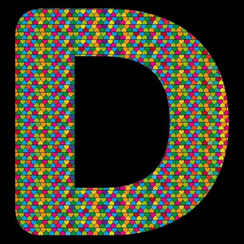 Colorful Heart D Design – Unique & Stylish!