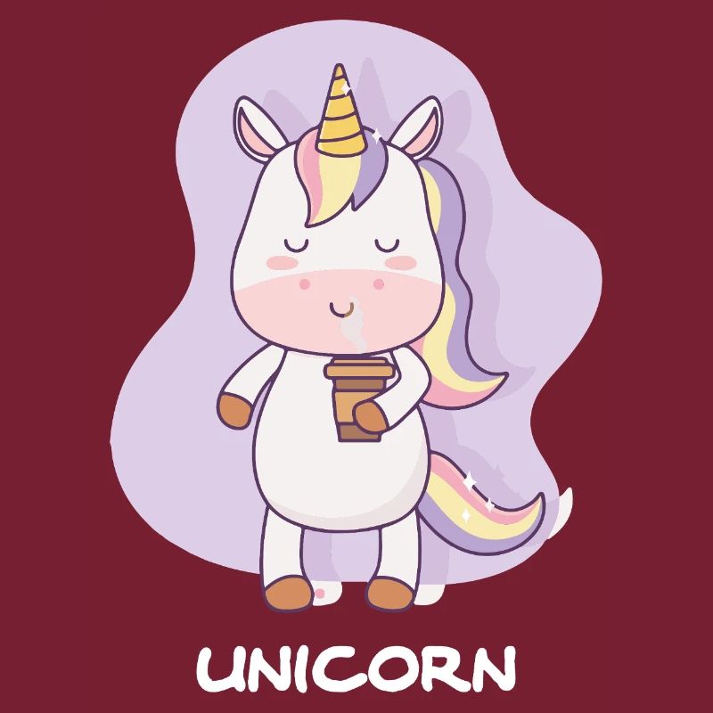 Kaffee trinkendes Einhorn