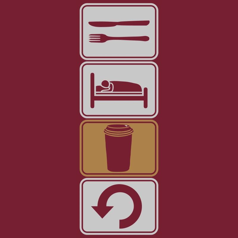 café manger dormir répéter