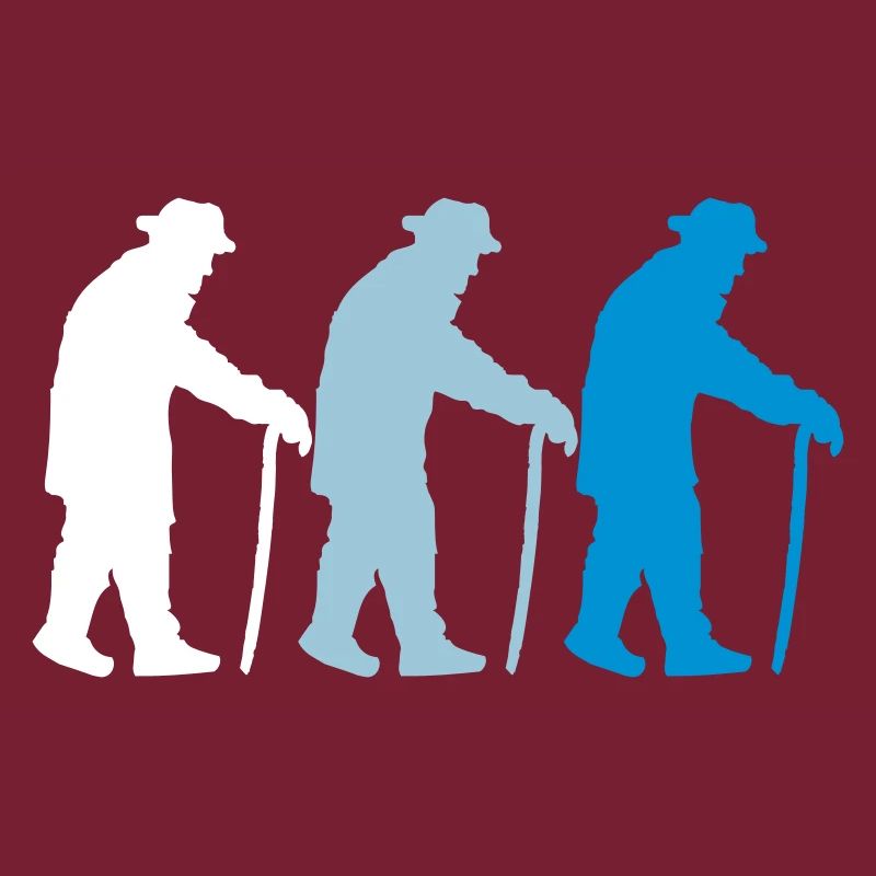 Three Grandpas Retired Age Men Team Silhouette