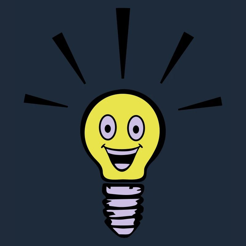 Light bulb with smiley - big idea