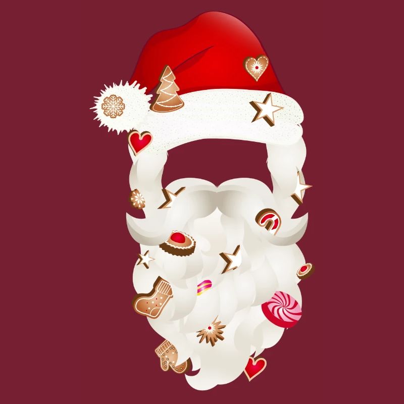 Barbe du Père Noël parsemée de biscuits de Noël