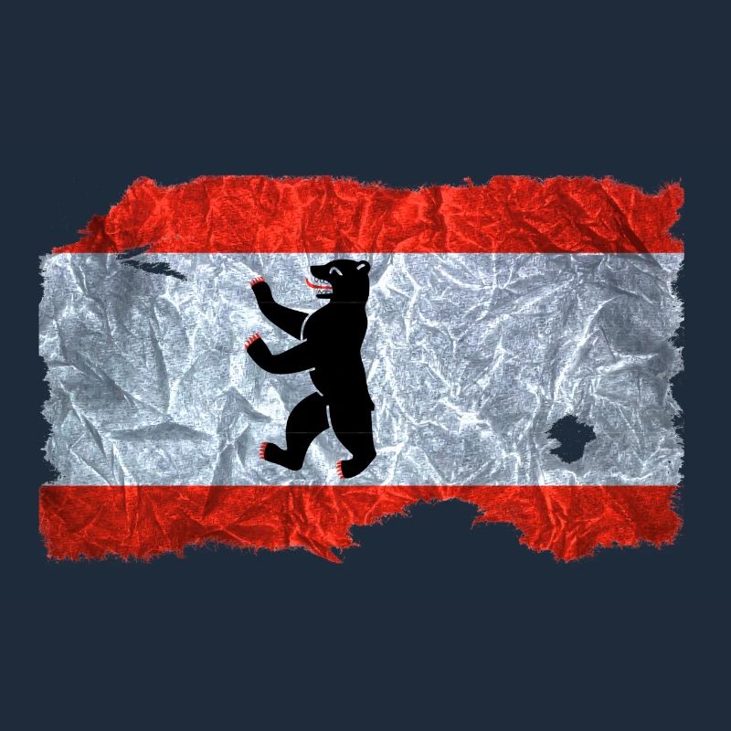 Regard drapeau Berlin / drapeau de cru utilisé