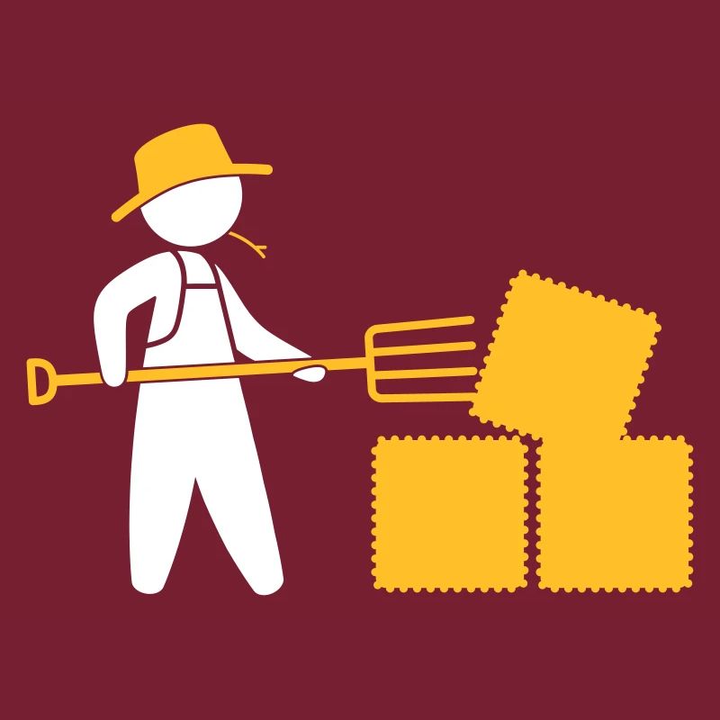 Farmer With Pitchfork And Hay