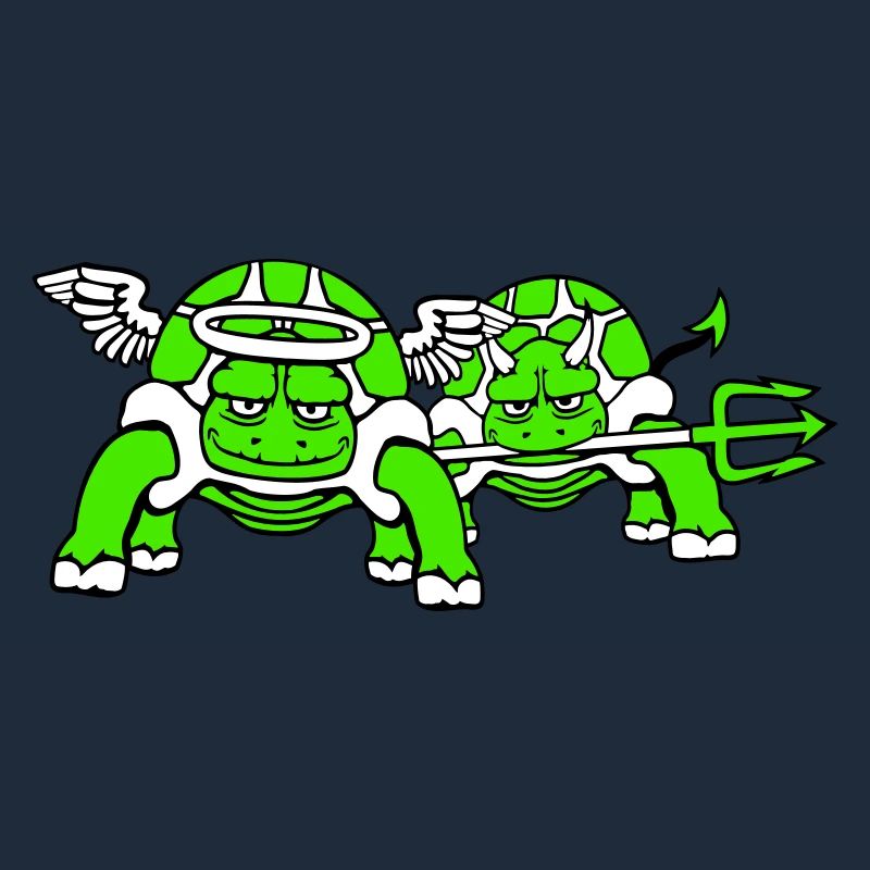 2 Turtles Conscience Team Devil Angel Evil Good