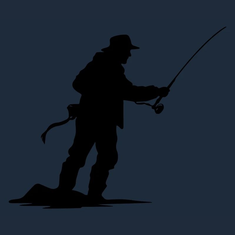 Fishing Man Silhouette