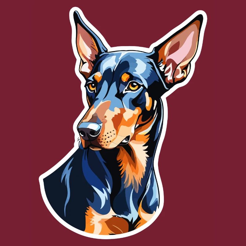 Dobermann Wasserfarben
