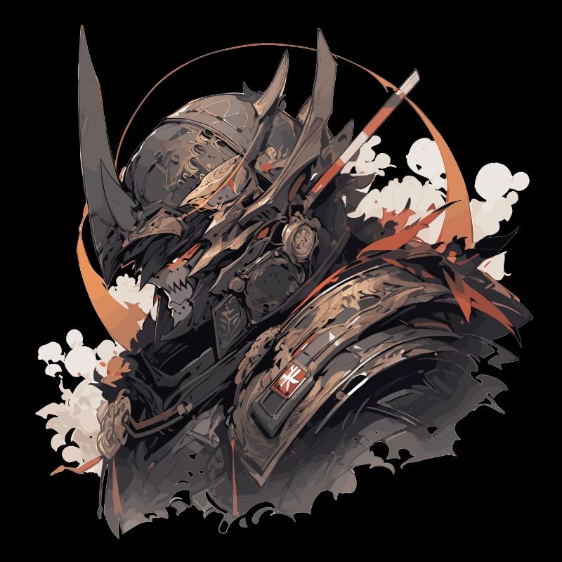 Futuristic Samurai Warrior Clouds