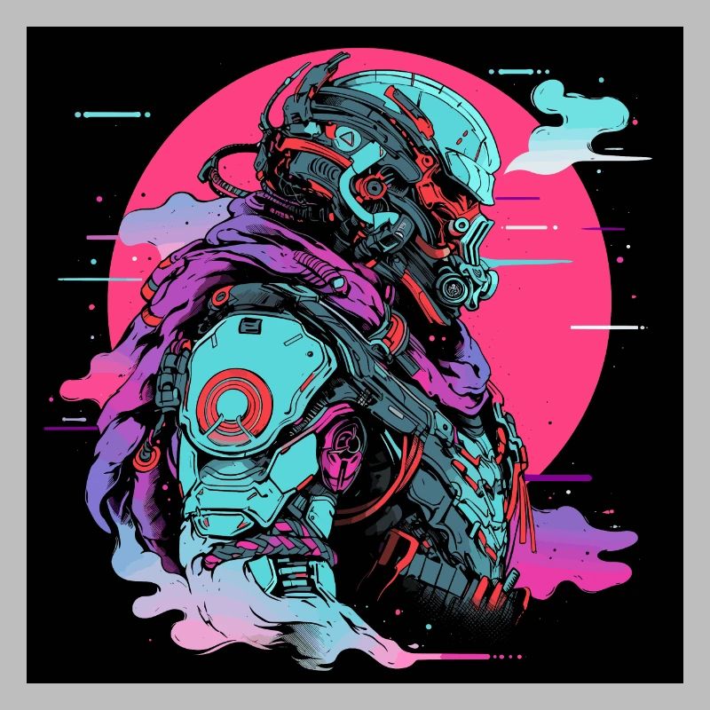 Futuriste Samurai Warrior Pop Art Cop