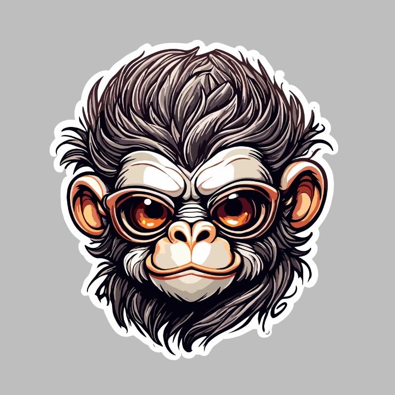 Affe / Tier / Zoo / Schimpanse / Wild / Comic