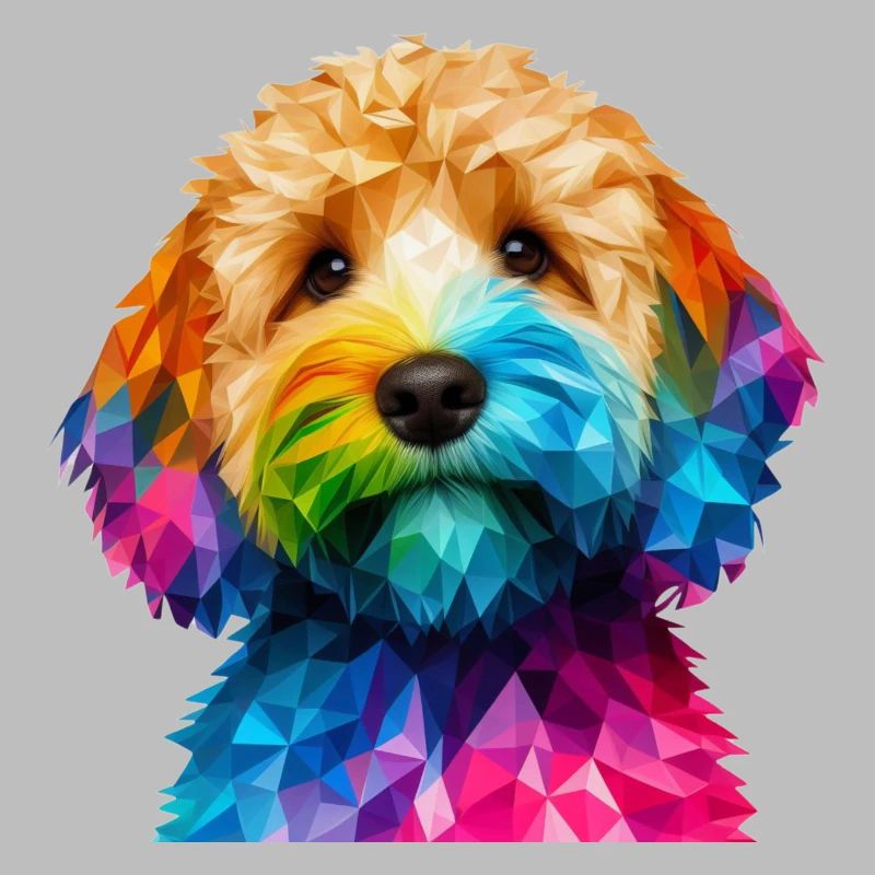 Modern geometric dog's muzzle cockapoo