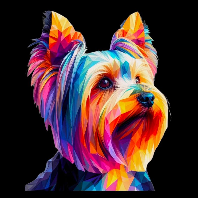 Modern geometric dog's muzzle Yorkshire terrier
