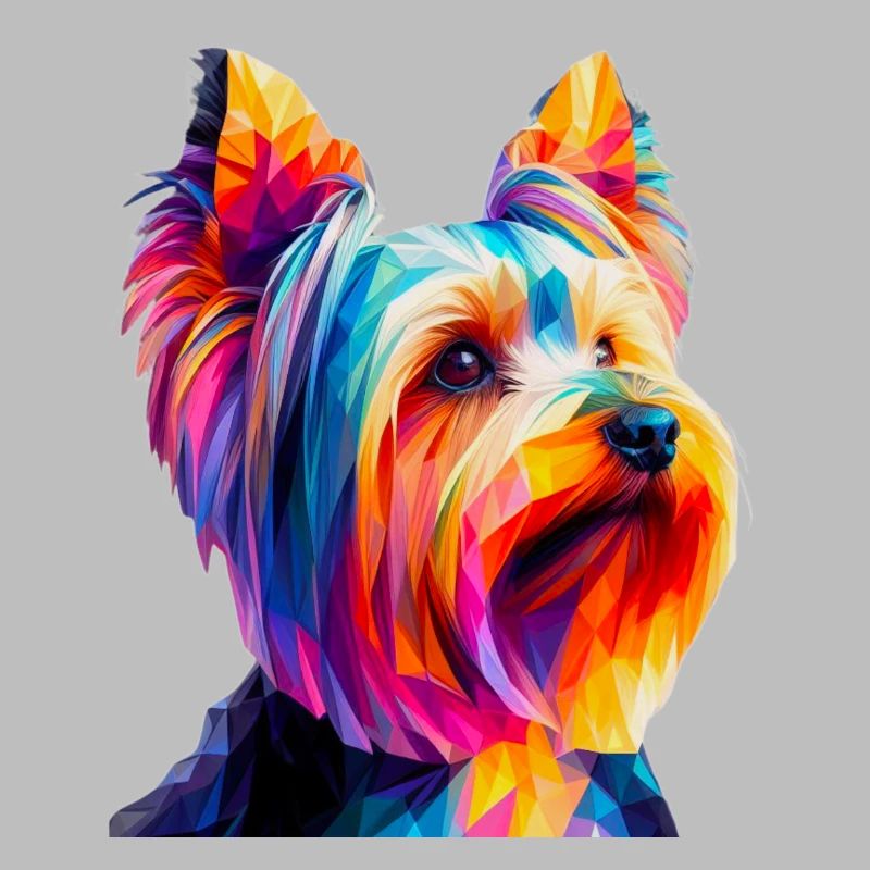 Museau de chien géométrique moderne Yorkshire terrier
