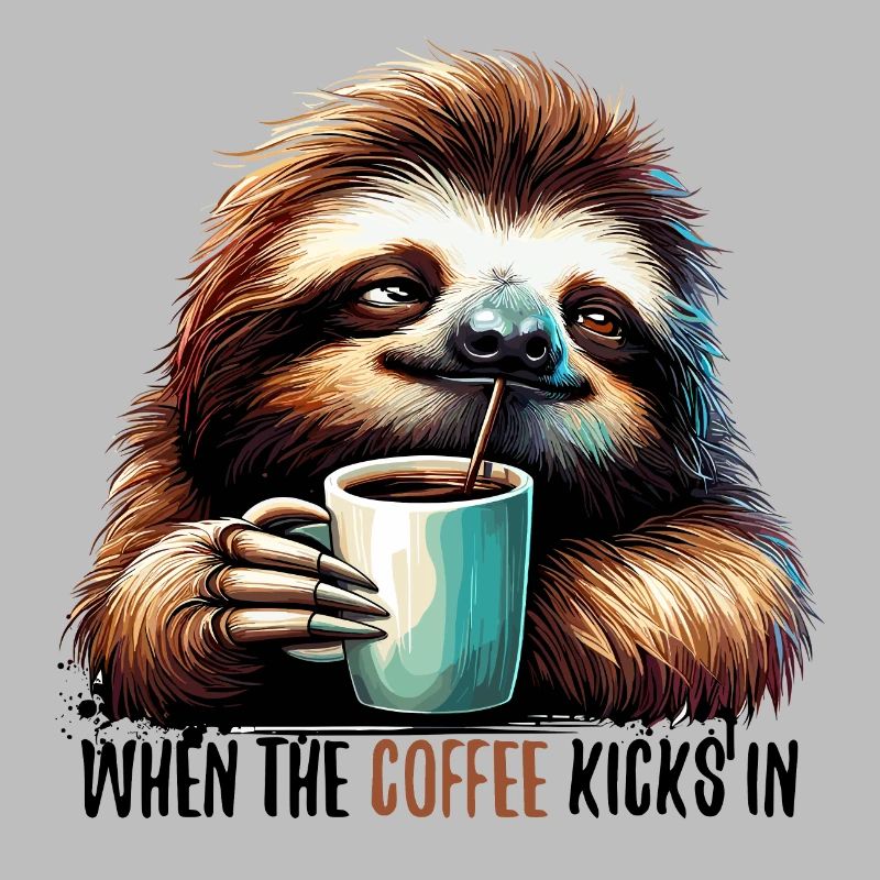 Faultier Kaffee kickt Geschenk