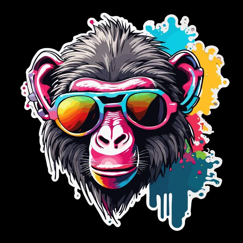 Affe / Tier / Zoo / Babian / Wild / Comic