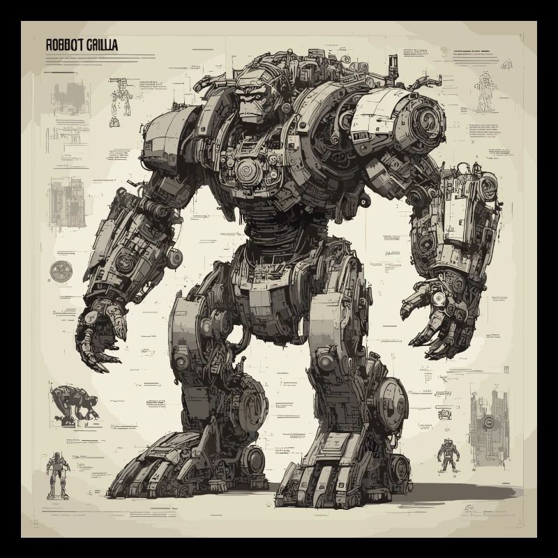 Plan / Sépia / Vintage / Rétro / Robot