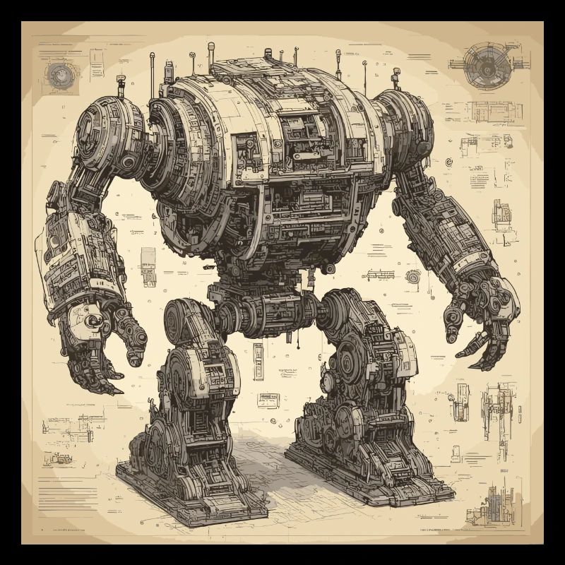 Plan / Sépia / Vintage / Rétro / Robot