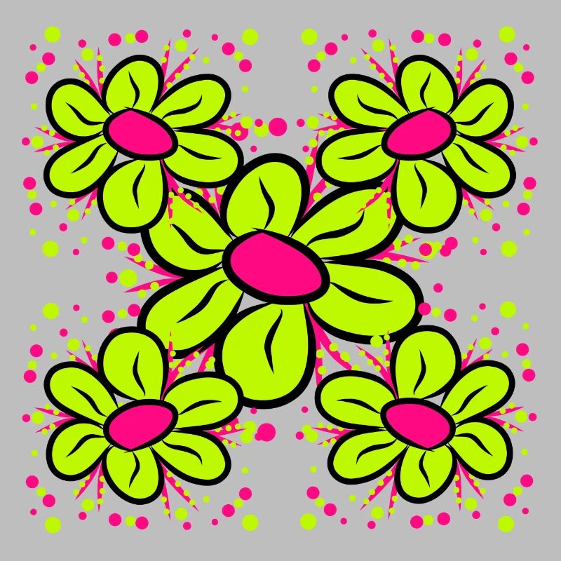 bunte Blüte Blumenmuster Margeriten Blumenranke