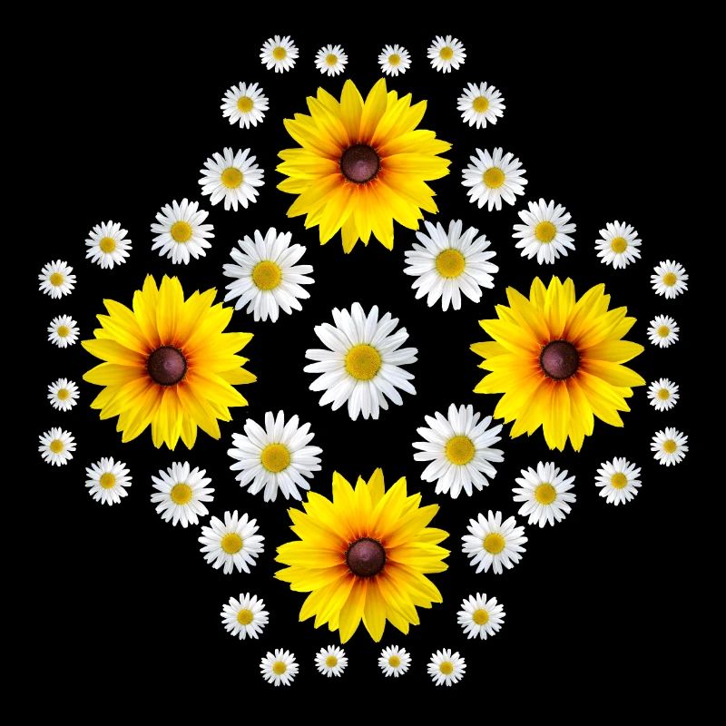 Sonnenhut Blüte mit Margeriten Gänseblümchen Blume