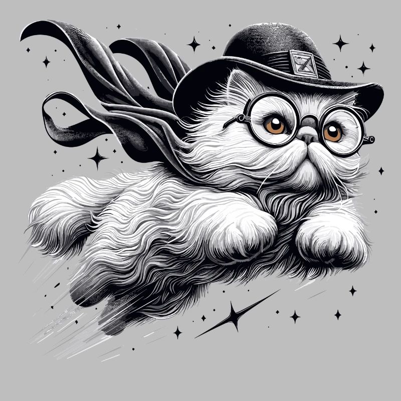 Cadeau magique de chat persan blanc persan
