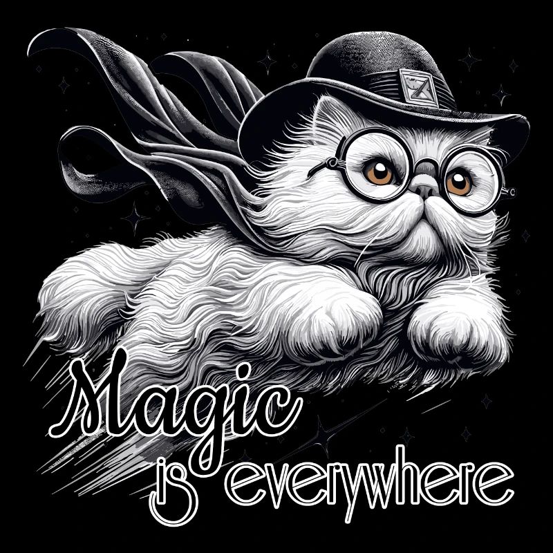Cadeau magique de chat persan blanc persan
