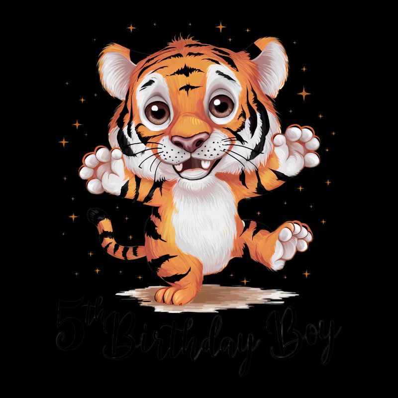 Cute Tiger 5th Birthday Gift Cute Animals