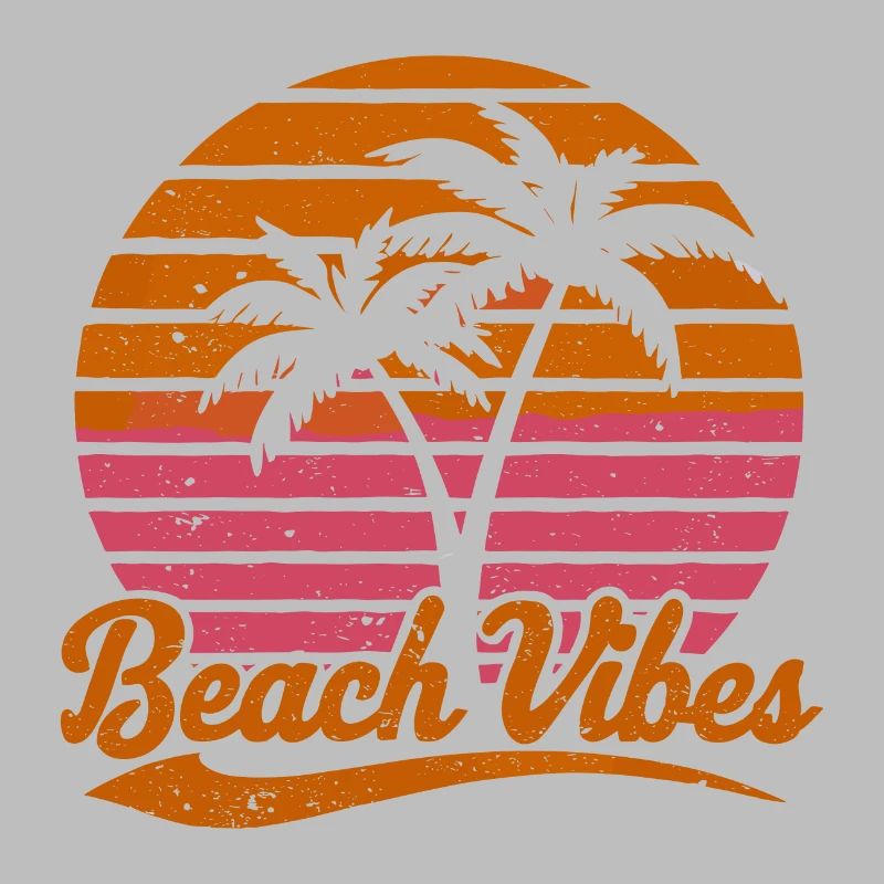 Beach Vibes Retro Sun Holiday Palm Trees Summer