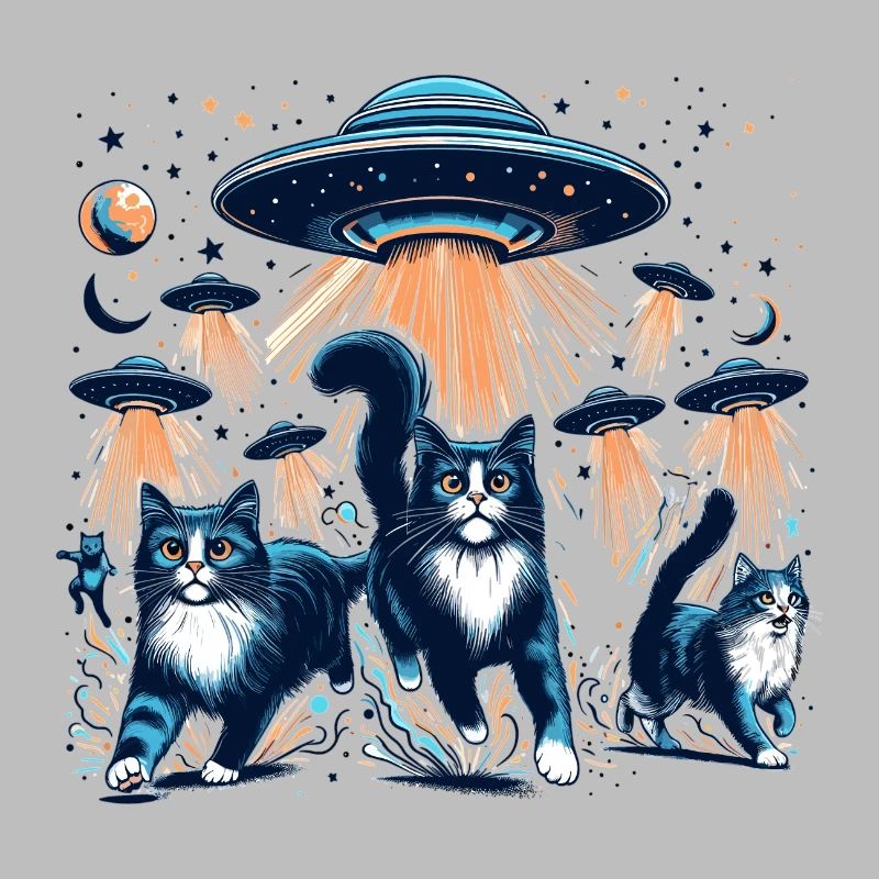 Alien Ufos Ufo Katze Katzen Geschenk