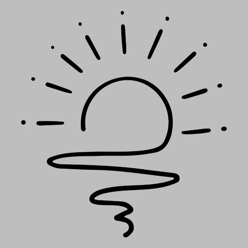 SUN, SUNRAYS, SUNSHINE, WAVES, DOODLE