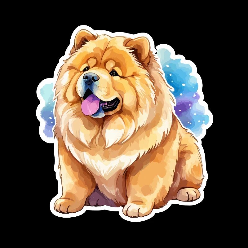 Chow Chow Wasserfarben