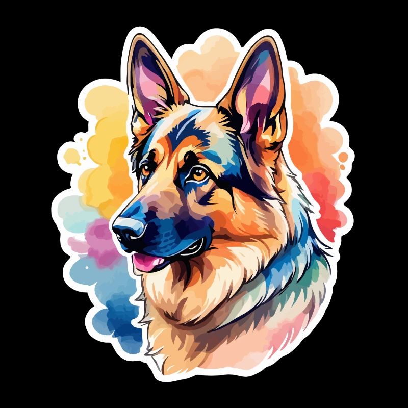 Deutscher Schäferhund Wasserfarben