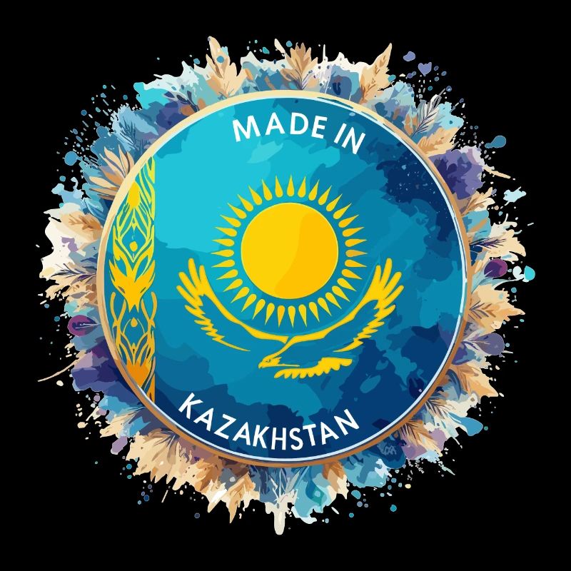 Made in Kasachstan Aquarell Adler Geschenk