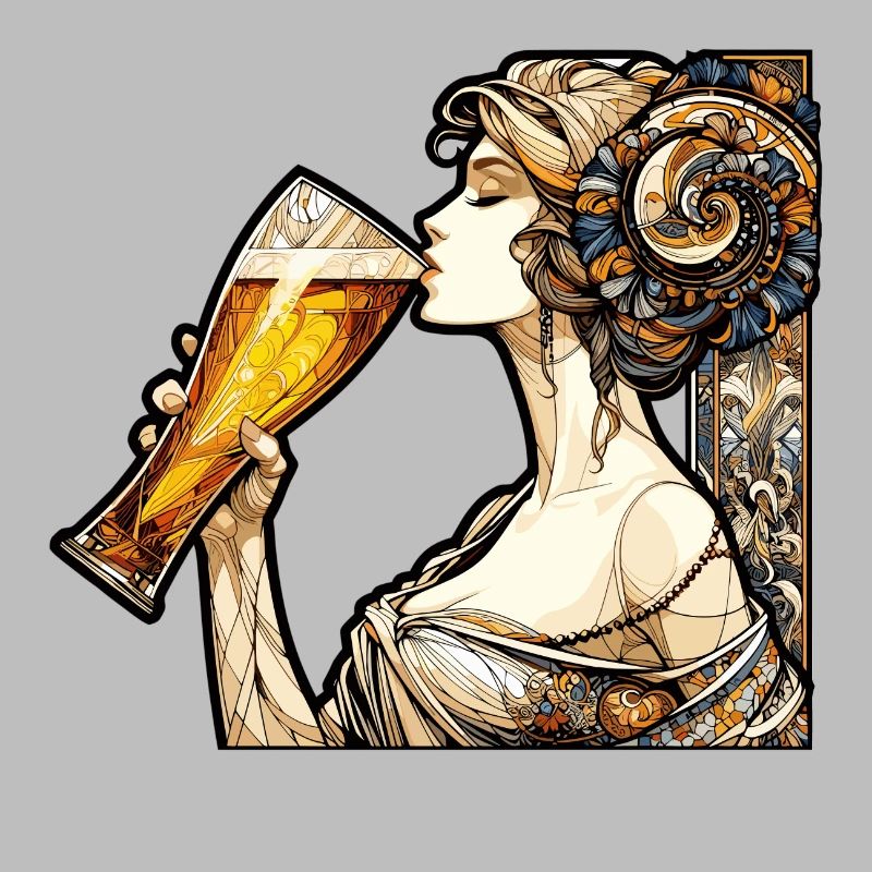 Frau trinkt Bier Geschenk