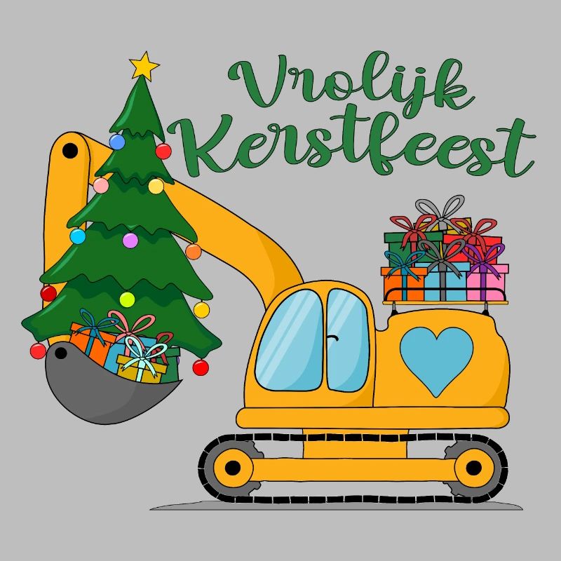 Graafmachine Vrolijk Kerstfeest in het geel