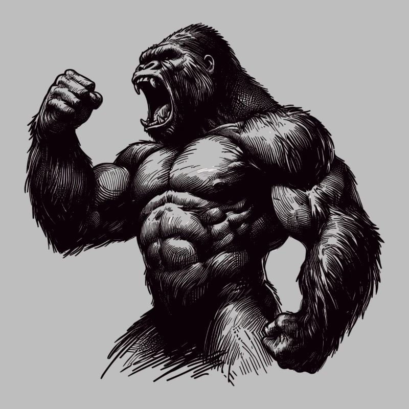 Starker Gorilla Motivation geballte Faust Geschenk