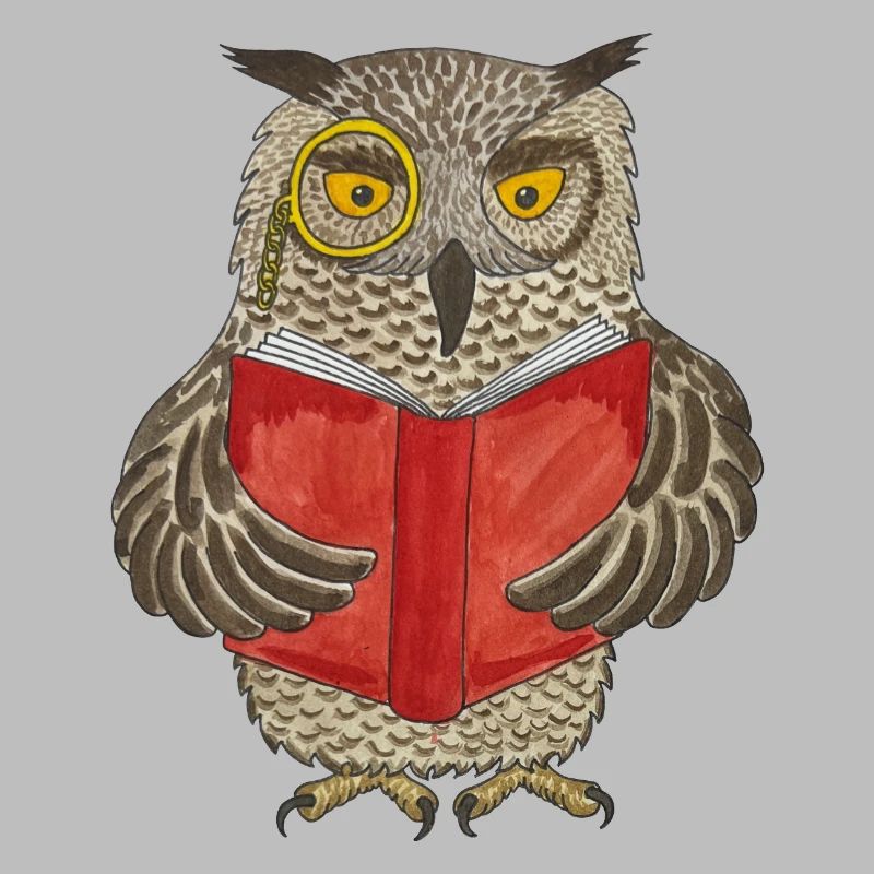 Leseeule Eule Bücherwurm lesen Buchliebe Leseratte