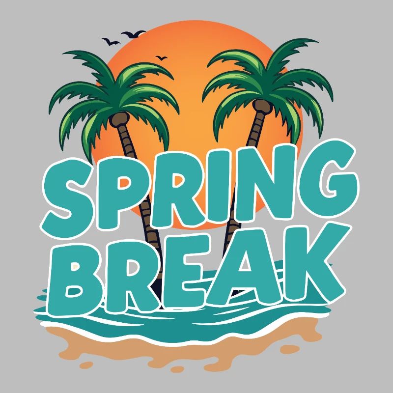 Spring Break Palm Trees Beach
