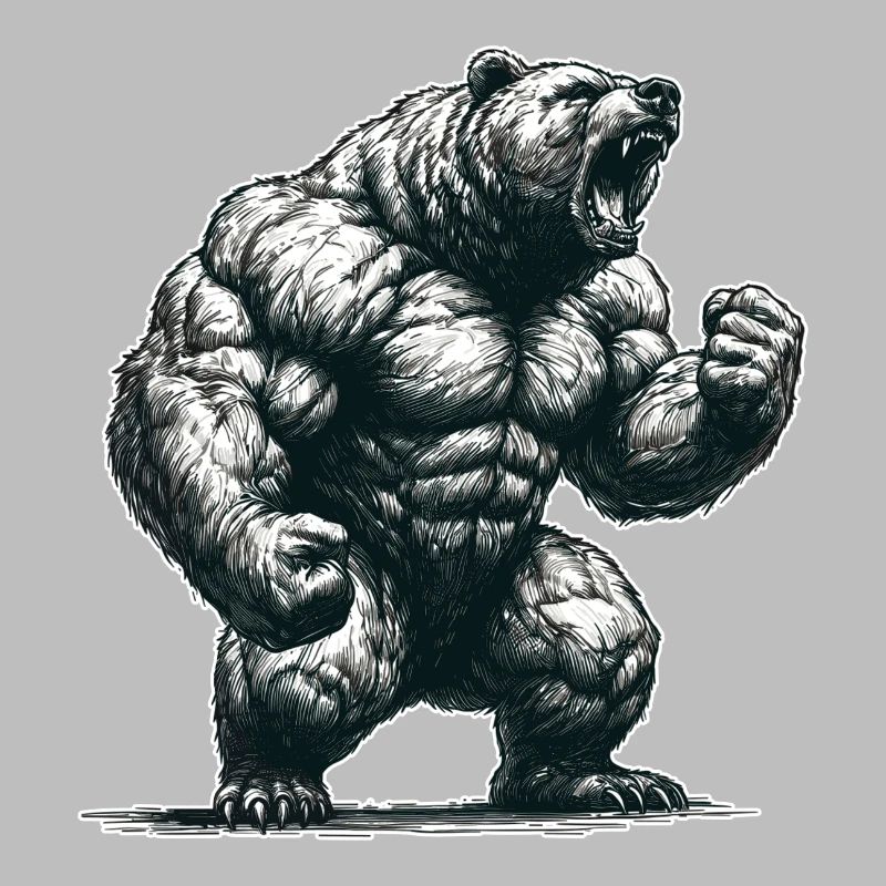 Ours fort muscles motivation force force cadeau
