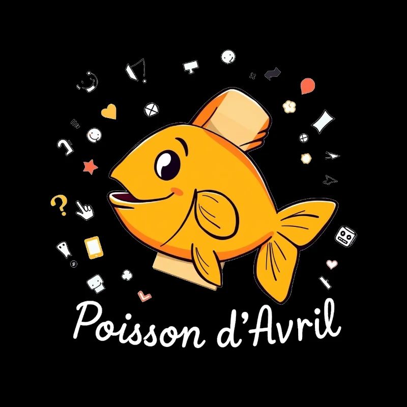 Poisson d’Avril - Orange Cartoon Fish