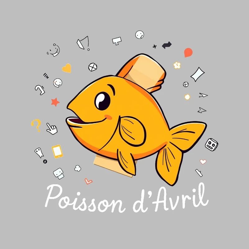 Poisson d'Avril - Orange Cartoon Fish
