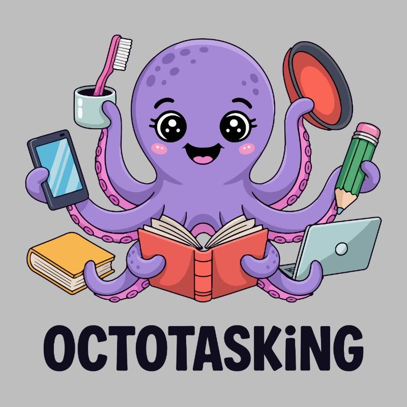 Octotasking octopus en mode multitâche