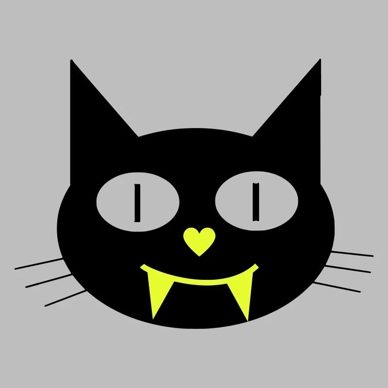 Halloween Vampir-Katze mit Eckzähnen