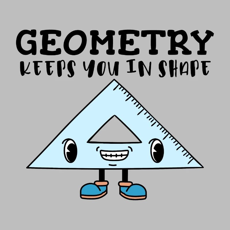 Smiling Triangle Ruler - Fun Geometry Character