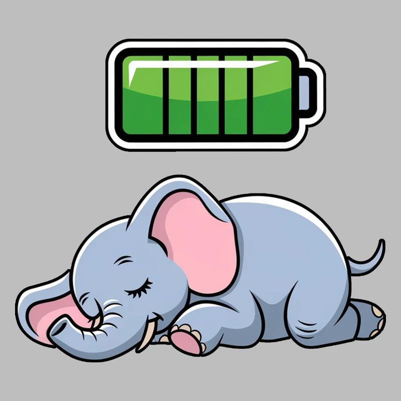 Elefant Sleeping Recharging Night Bedtime