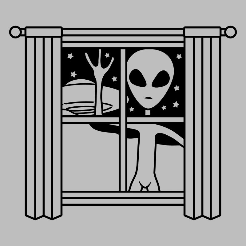 Alien UFO window at night