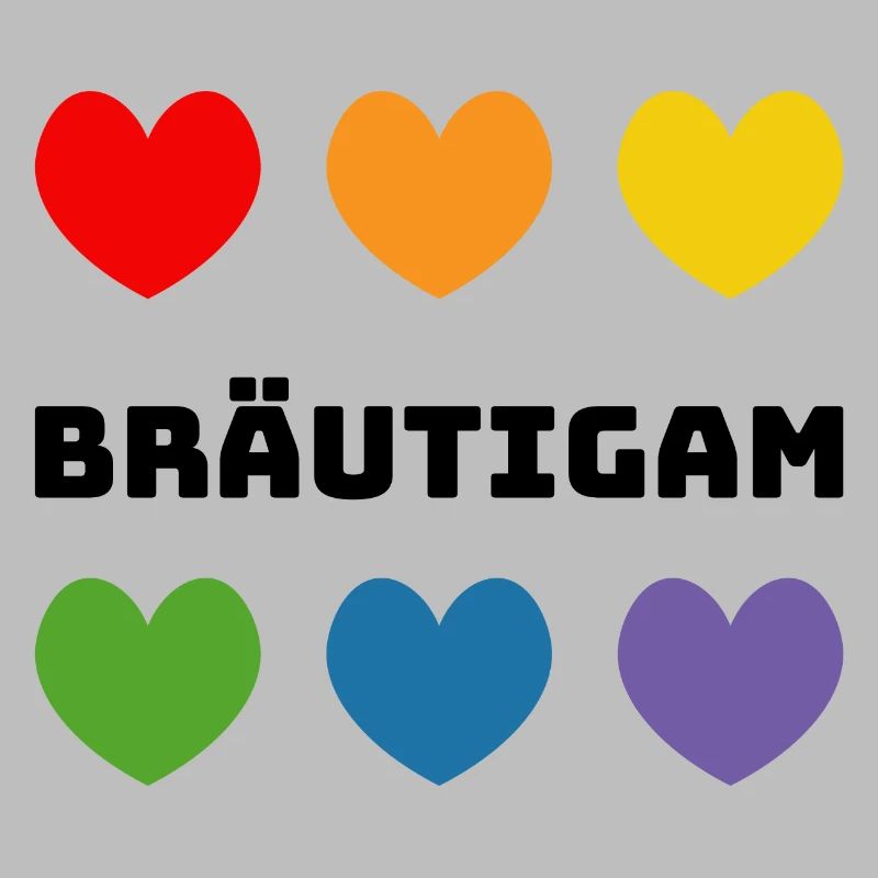 Regenbogenherzchen Braeutigam schwarz