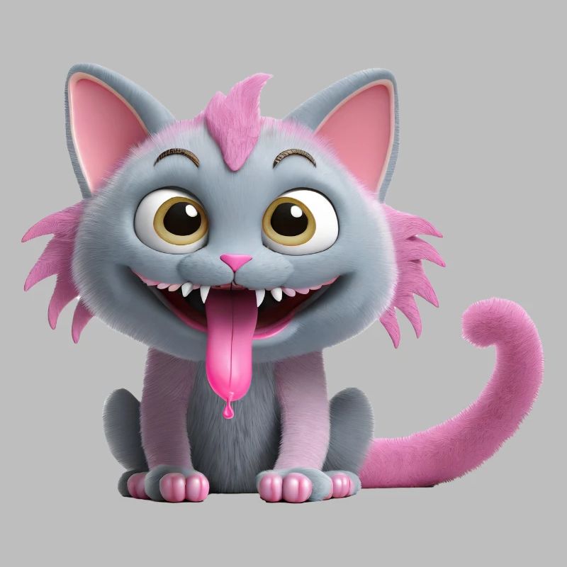 Chat monstre effrayant et mignon