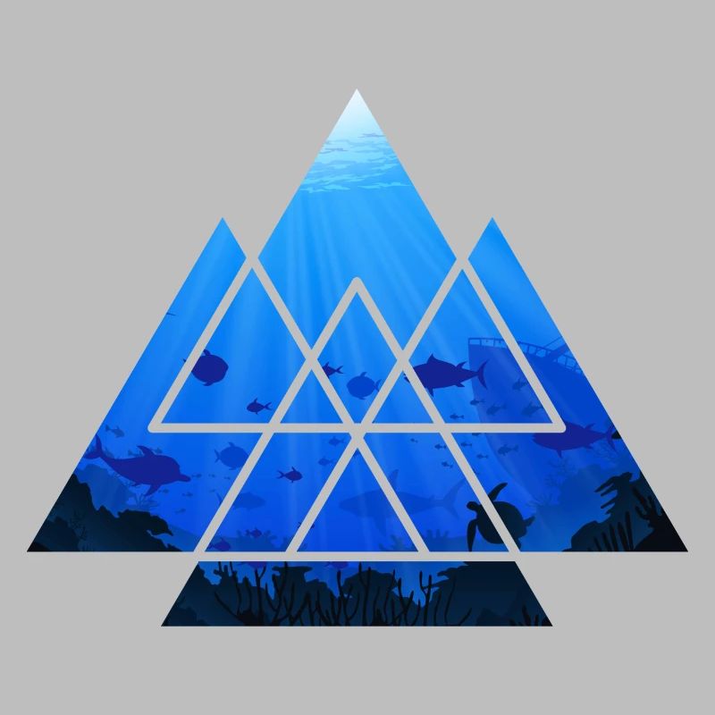 Diving Diver Triangle Sea Underwater