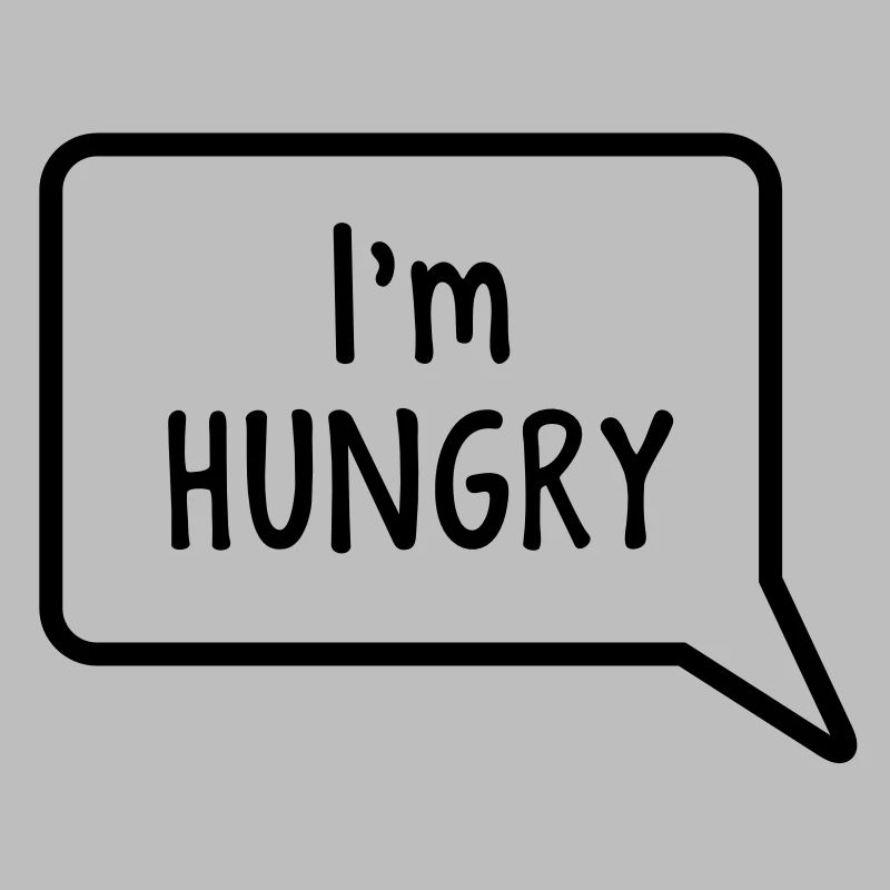 I'm hungry speech bubble tummy design